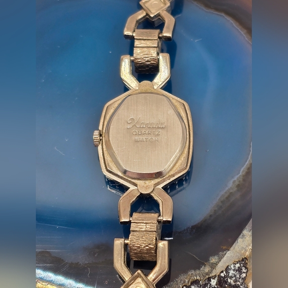 Xanadu Quartz Japan Movement Faux Turquoise & Marcasite Vintage Watch - Picture 10 of 13